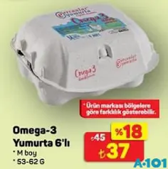 OMEGA-3 YUMURTA 6'LI M BOY 53-62 G
